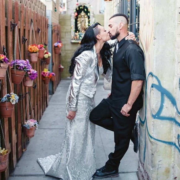 Nasty Gal Lamb Leather Silver Metallic Jacket - Picture 7 of 8